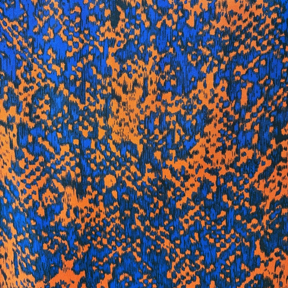 Sandro Blue Red Abstract Open Back Dress Sz 4 - Picture 8 of 8